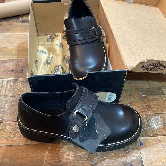 Harley Davidson 83002 Womens Black Leather Oxford Mary Janes Size: 7 - 8.5 VTG. - Picture 8 of 8